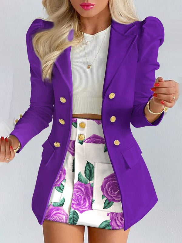 Conjunto sastre de blazer y falda para mujer
