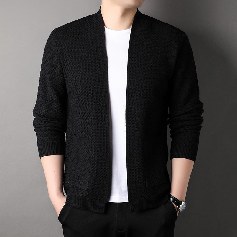 Men’s Slim Fit Knitted Cardigan with Pockets