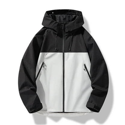 Chaqueta impermeable cortavientos con capucha para hombre