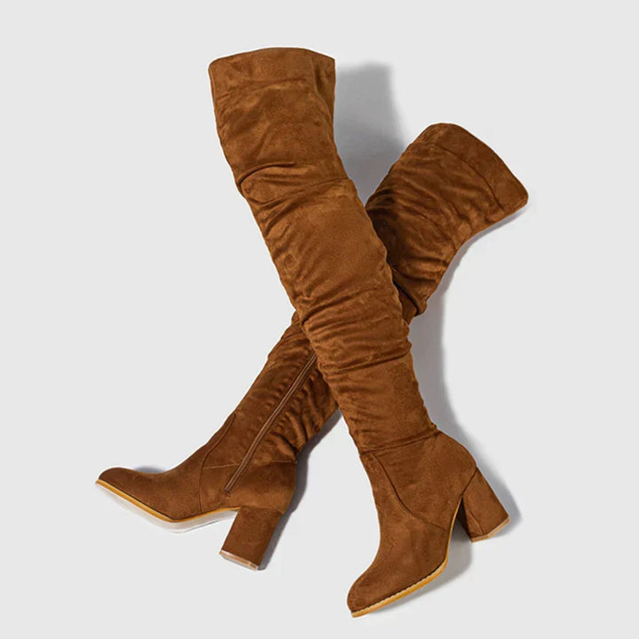 Botas de tacón para mujer por encima de la rodilla elegantes