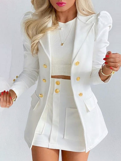 Conjunto sastre de blazer y falda para mujer