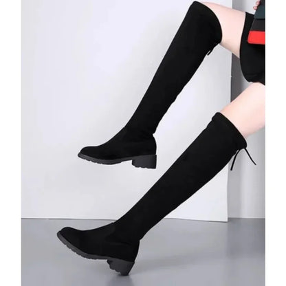Women’s Thigh-High Boots with Block Heels