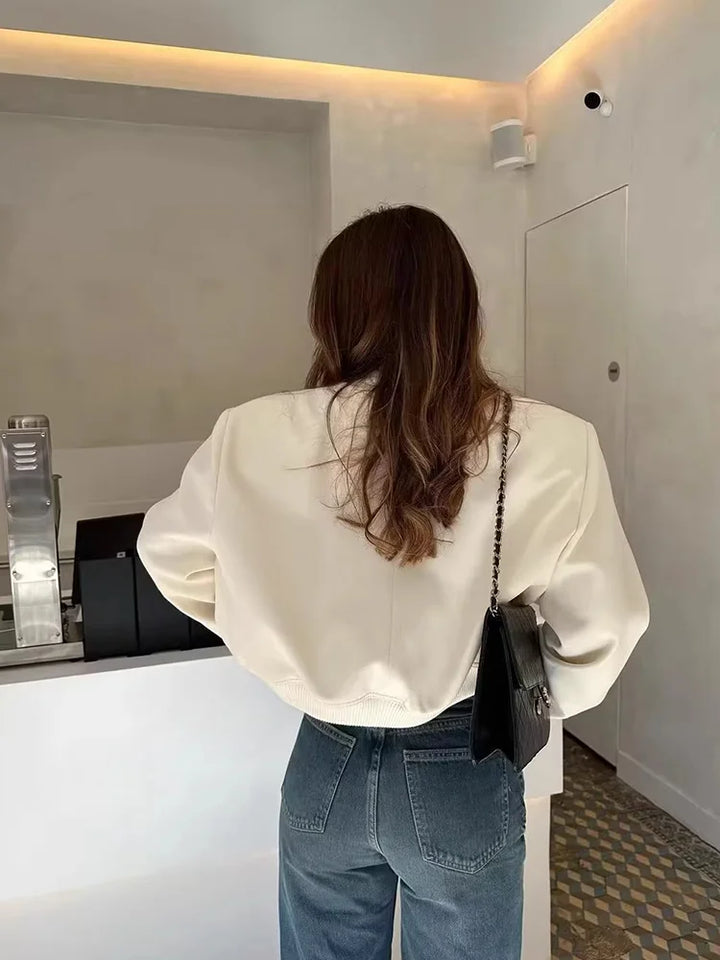 Women’s Casual Pocket Front Bomber Jacket