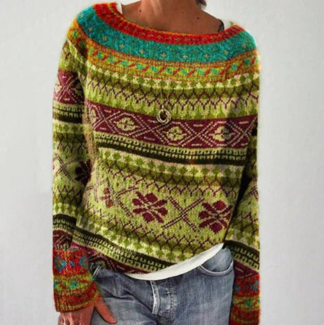 Women Winter Pattern Knit Sweater