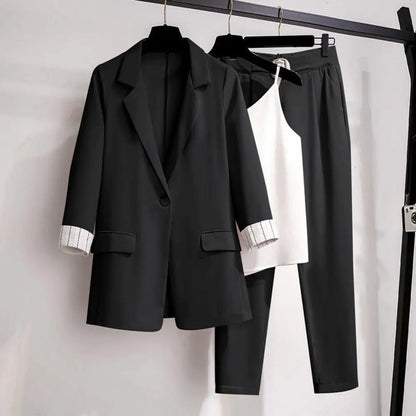 Women’s Chic Coordinated Blazer Pants And Top