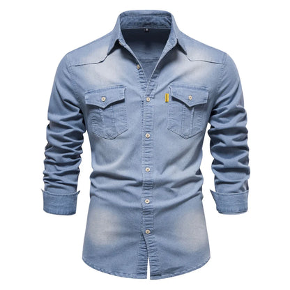 Men’s Denim Button-Up Shirt