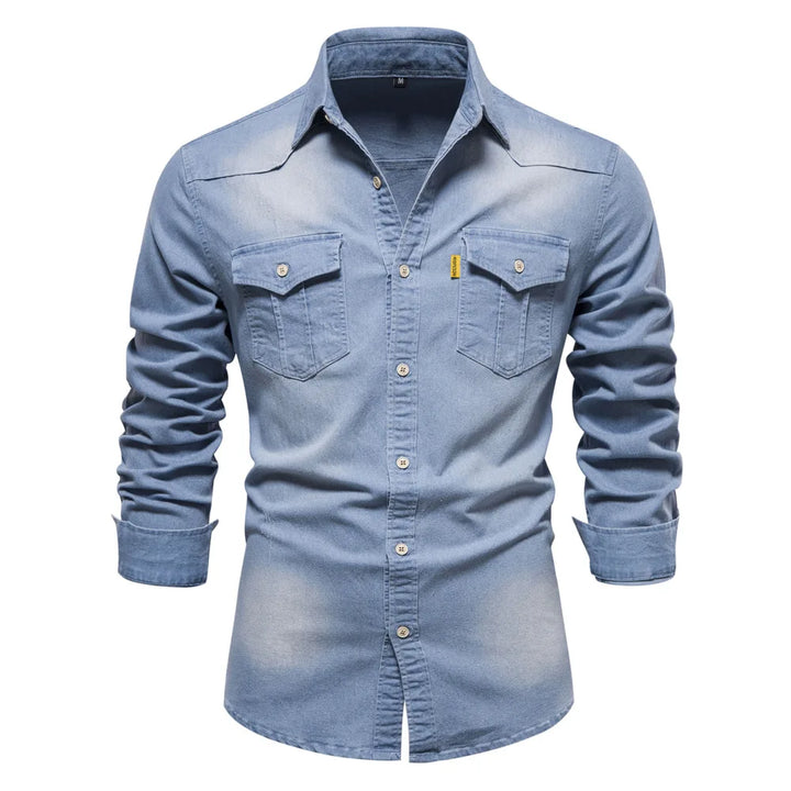 Men’s Denim Button-Up Shirt