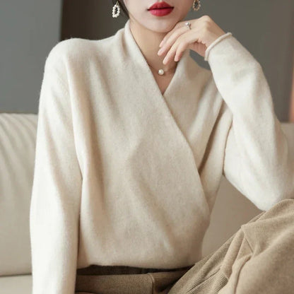 Women’s Spring Wrap Neck Knit Top