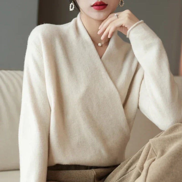 Women’s Spring Wrap Neck Knit Top