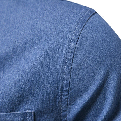 Men’s Light Blue Denim Button-Up Shirt