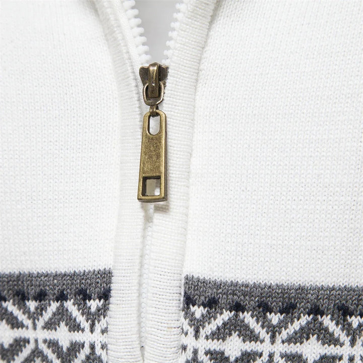 Stylish Fair Isle Half Zip Sweater