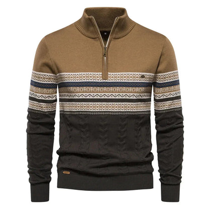 Stylish Fair Isle Half Zip Sweater
