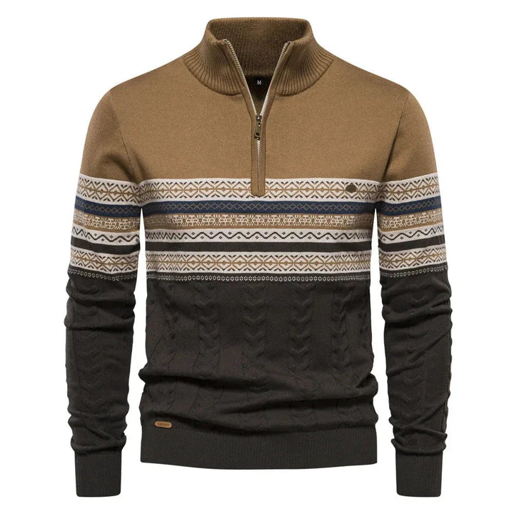 Stylish Fair Isle Half Zip Sweater