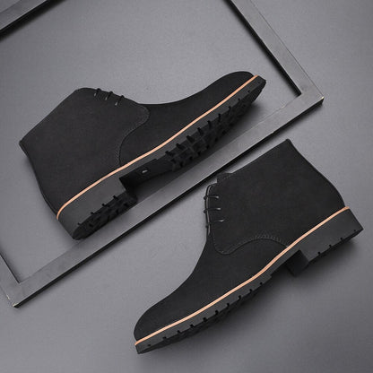Modern Casual Ankle Lace Up Boots For Men