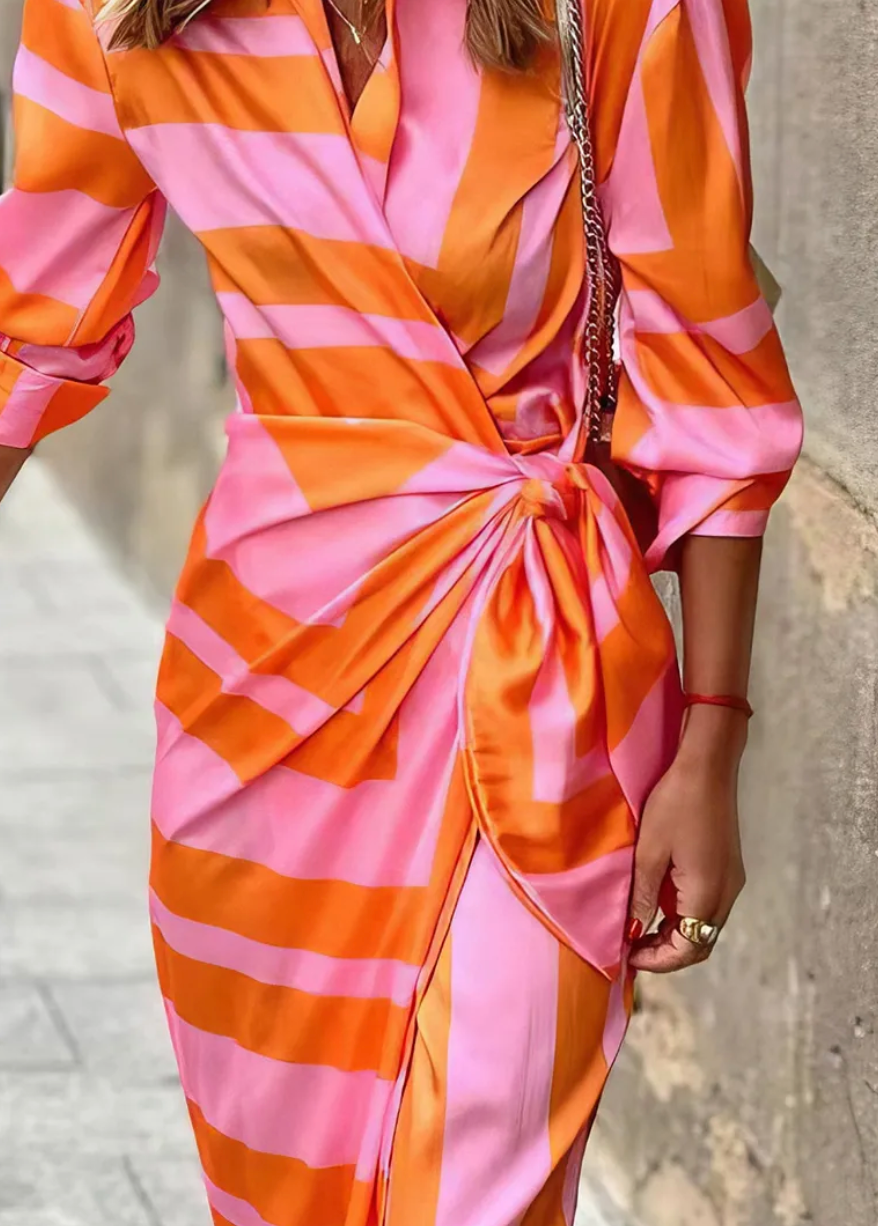 Amelia™ | Vestido cruzado estampado