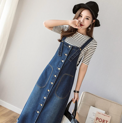 Harper | Elastic Waist Denim Jumpsuit