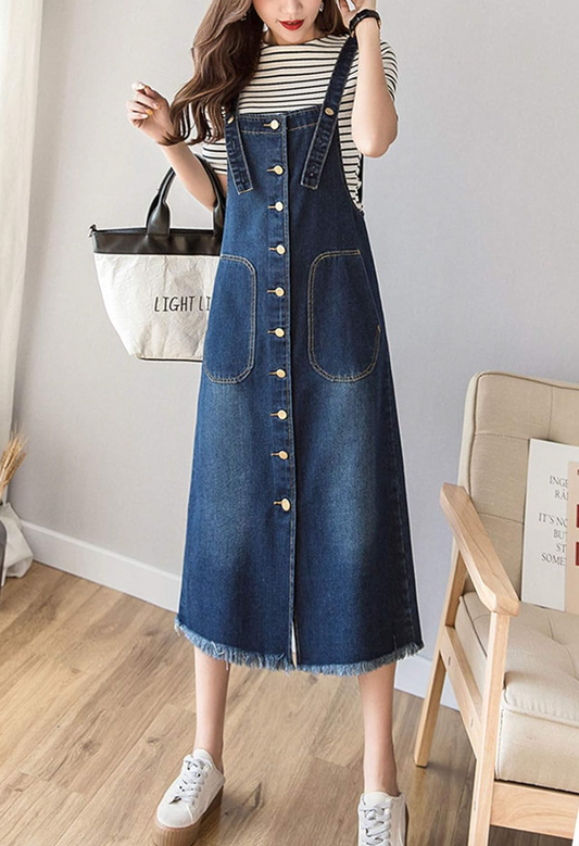 Harper | Elastic Waist Denim Jumpsuit