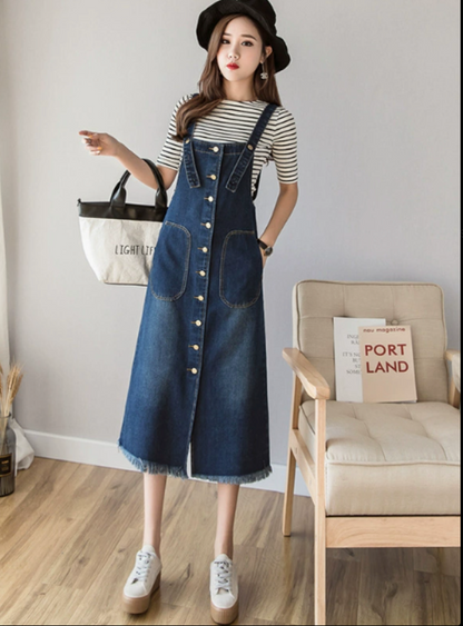 Harper | Elastic Waist Denim Jumpsuit