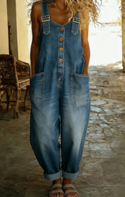 Ruth | Vintage Washed Cotton Denim Overalls