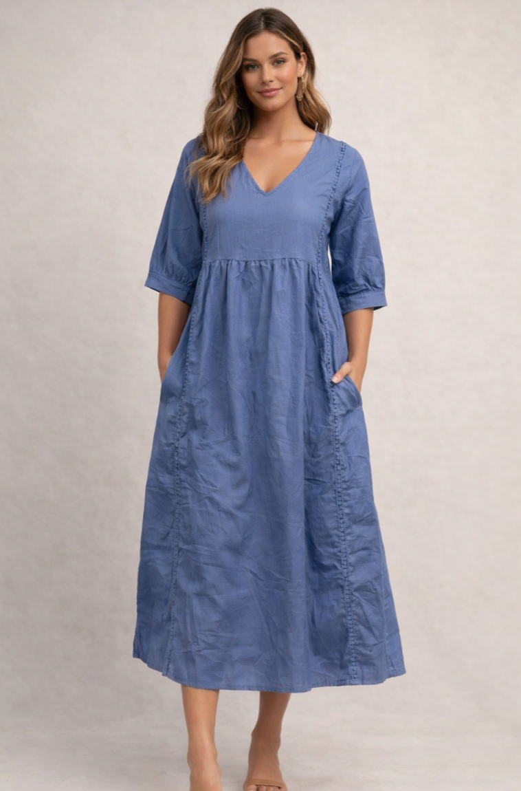 Melissa | Round Neck Long Sleeve Dress