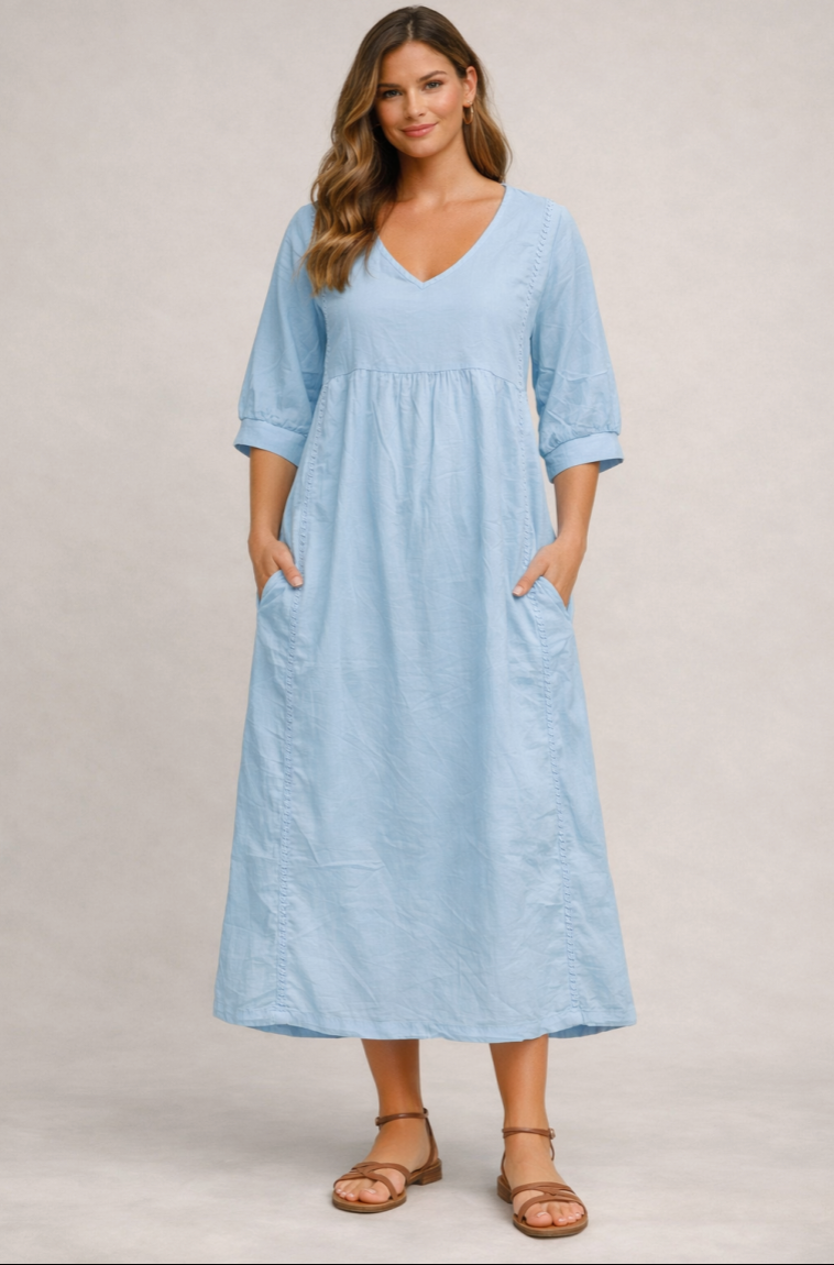 Melissa | Round Neck Long Sleeve Dress