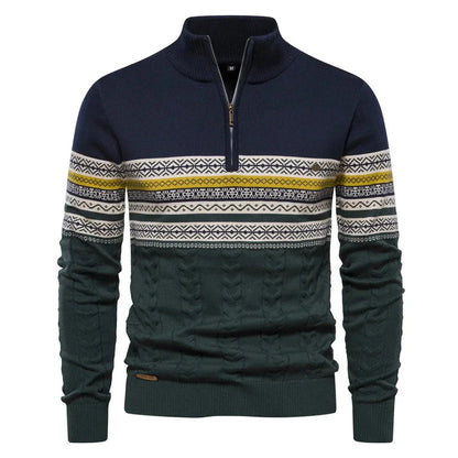 Stylish Fair Isle Half Zip Sweater