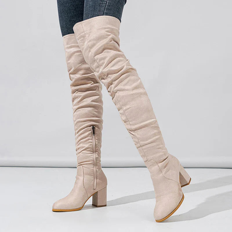 Botas de tacón para mujer por encima de la rodilla elegantes