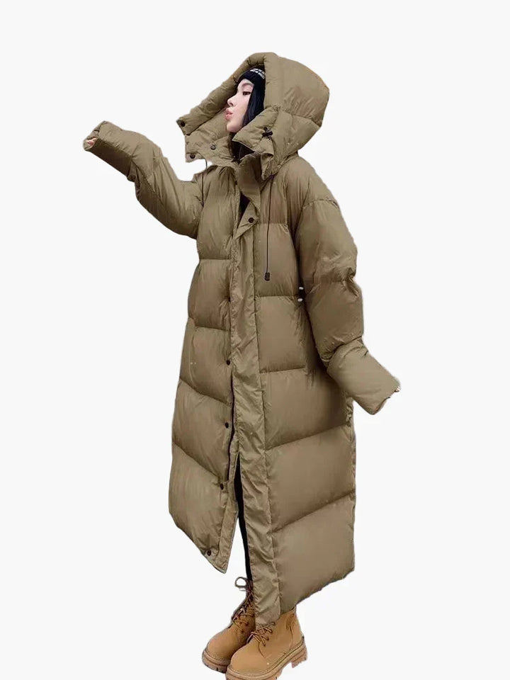 Women’s Long Hooded Quilted Puffer Coat
