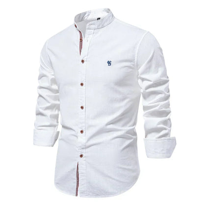 Mandarin Collar Long Sleeve Shirt