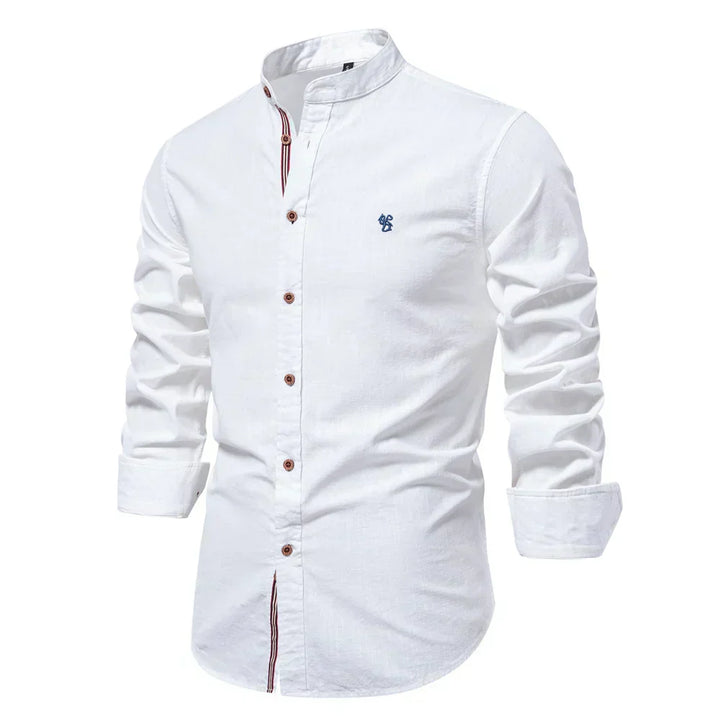 Camisa de manga larga con cuello mandarín