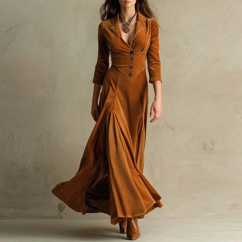 Vestido Largo de Terciopelo