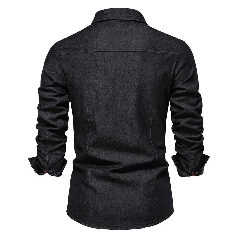 Men’s Denim Button-Up Shirt