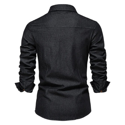 Men’s Denim Button-Up Shirt