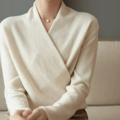 Women’s Spring Wrap Neck Knit Top