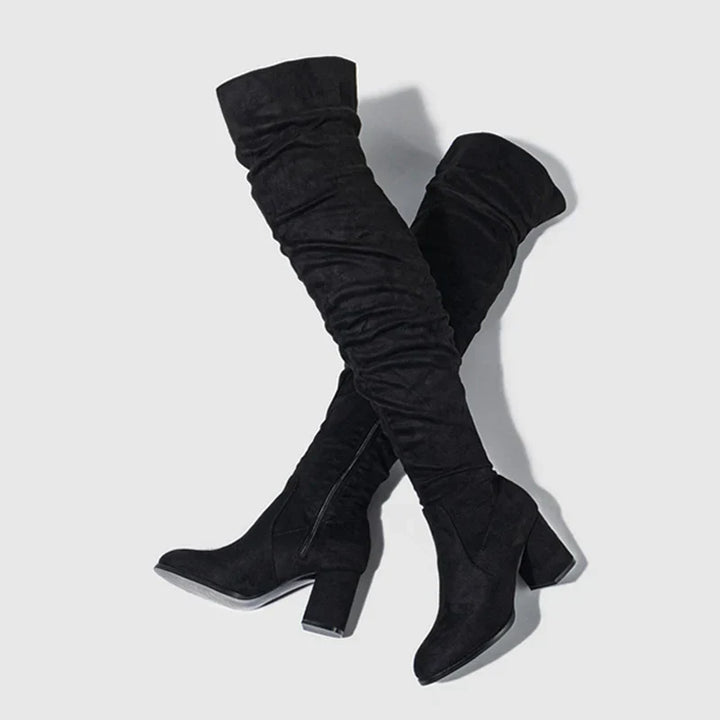 Botas de tacón para mujer por encima de la rodilla elegantes