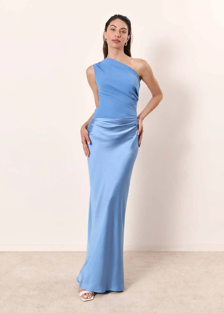 Maxivestido con Falda de Satén