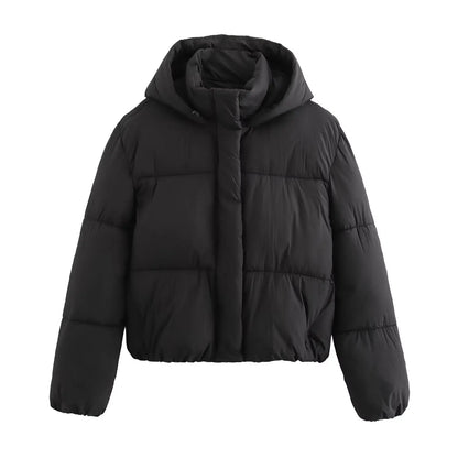 Hooded Cropped Women's Puffer Jacket
