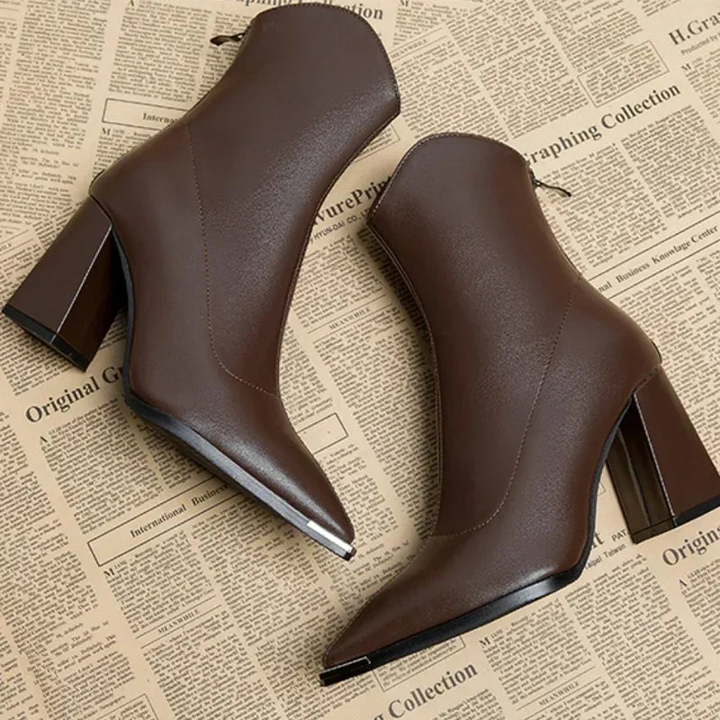 Women’s Spring Pointed Heel Ankle Boots