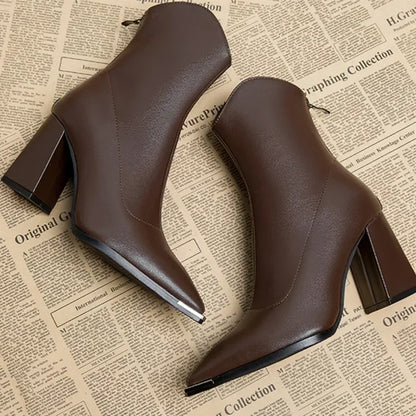 Women’s Spring Pointed Heel Ankle Boots