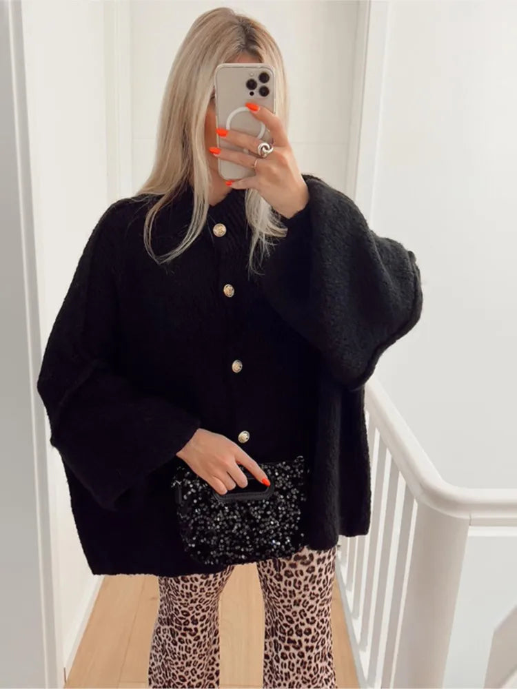 Women’s Winter Relaxed Fit Knit Button Cardigan