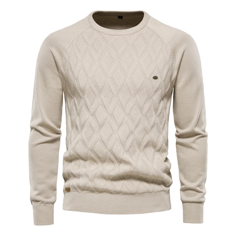 Men's Sweater with Diamond Pattern