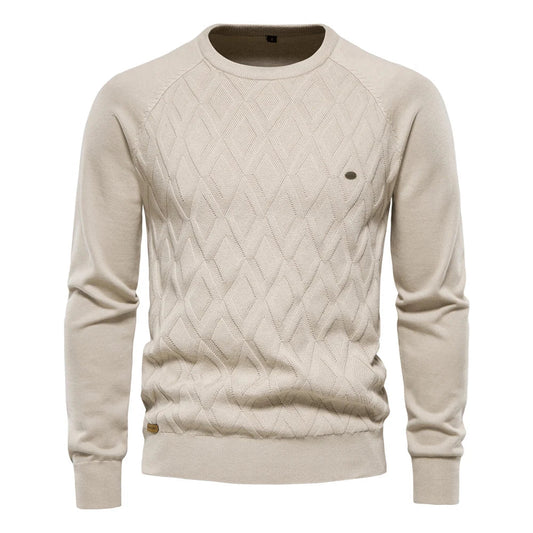 Men's Sweater with Diamond Pattern