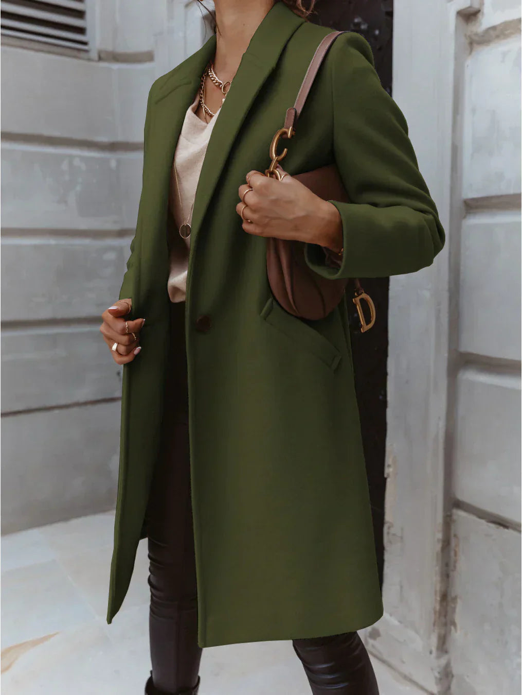 Women’s Trendy Double-Breasted Long Coat