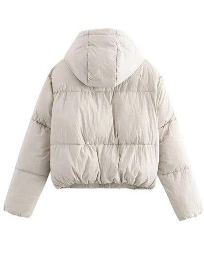 Hooded Cropped Women's Puffer Jacket