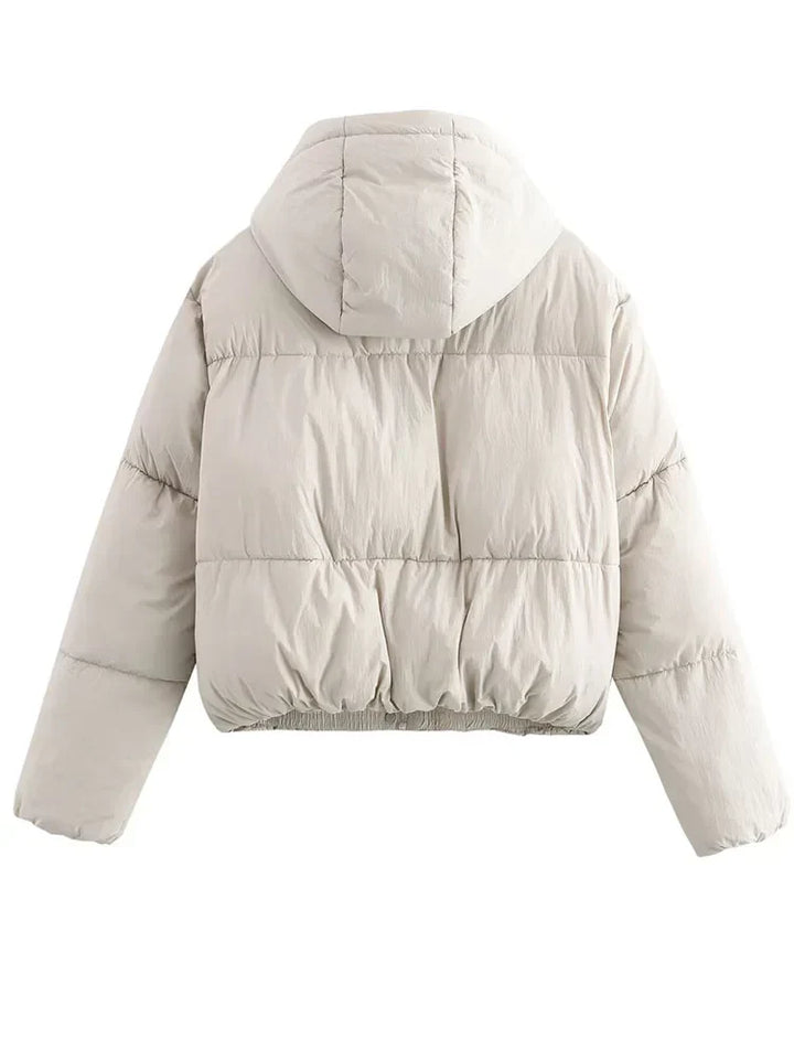 Hooded Cropped Women's Puffer Jacket