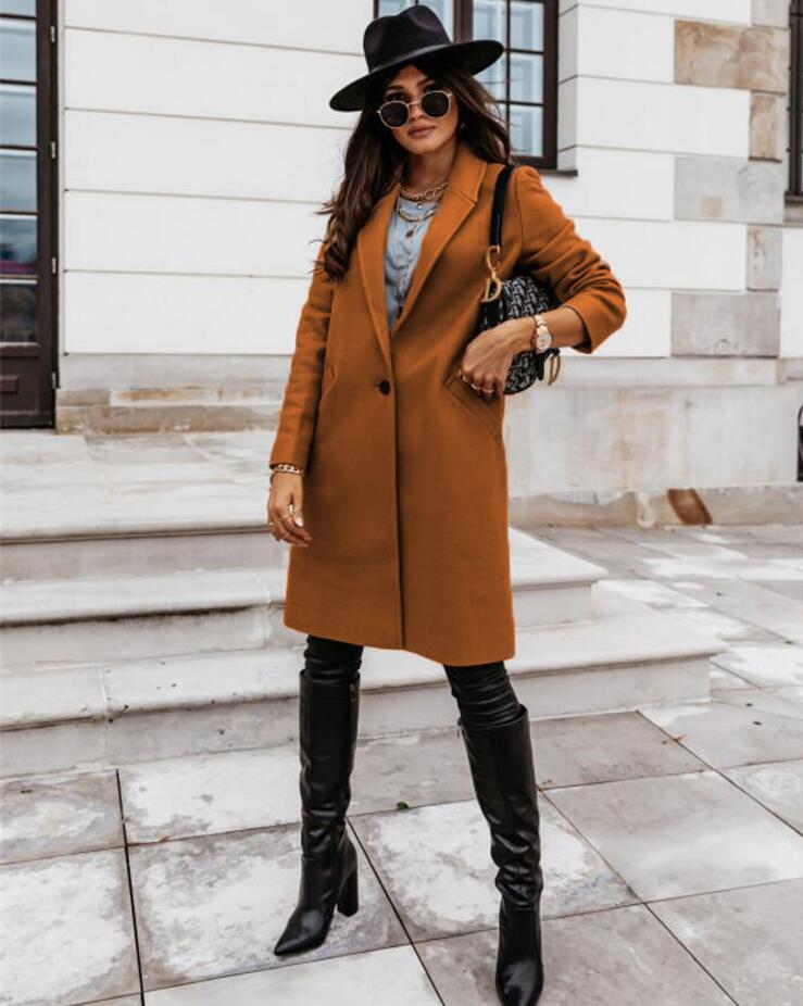 Women’s Trendy Double-Breasted Long Coat
