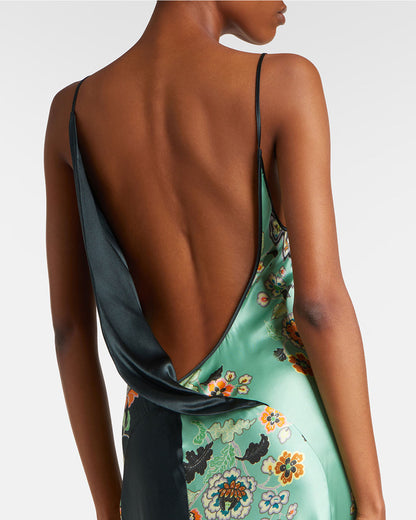 Seraphina | Elegant Floral Satin Slip Maxi Dress