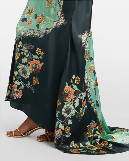 Seraphina | Elegant Floral Satin Slip Maxi Dress