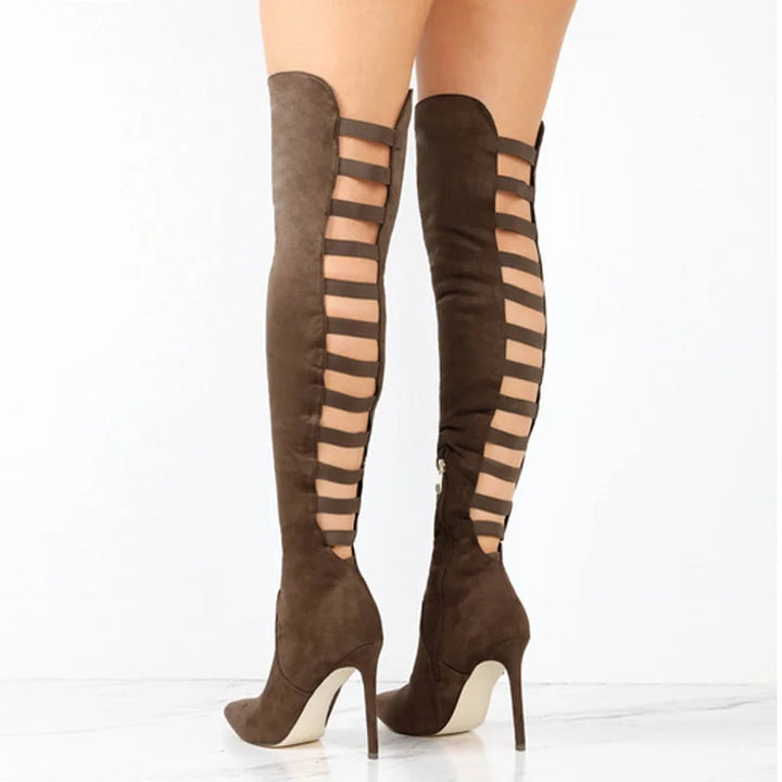 Women’s Cutout Over-The-Knee High Heel Boots
