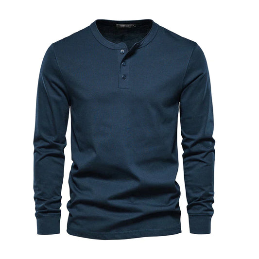 Stylish Men’s Long-Sleeve Henley Shirt